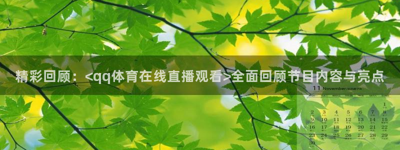 精彩回顾：<qq体育在线直播观看>全面回顾节目内容与亮点