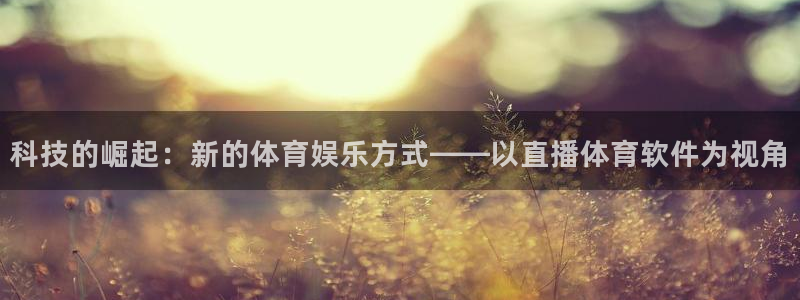 科技的崛起：新的体育娱乐方式——以直播体育软件为视角